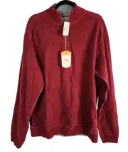 NEW Tommy Bahama Flip Side Pro Half-Zip Reversible Sweater Cherry Wine HeatherXL