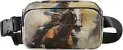 [XYMZR] Closeup Cowboy Ride Horse Fanny Pack Hip Bag Belt Bag for Women Man Fashion Waist Pack Water-repellent Crossbody Bag for Halloween Costumes Running Hiking Jogging Travel Sport, Multi-colored