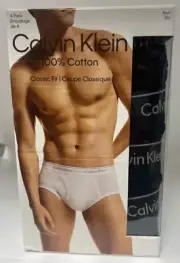 Calvin Klein Men's NB4000001 4 Pack Black Briefs Size 2XL