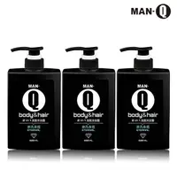 在飛比找PChome24h購物優惠-MAN-Q 2 in1非凡永恆洗髮沐浴露x3入(600ml/