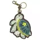 NEW CHALA BROWN GREEN BLUE SEA TURTLE KEY FOB COIN PURSE KEYCHAIN ZIPPERED