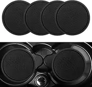 4PCS Car Cup Coaster, 2.75 Inch/7CM Universal Non-Slip Auto Car Cup Holders Embedded in Ornaments Insert Coaster Silicone Anti-Slip Drink Car Cup Mat, Universal Vehicle Interior Accessories (Black)