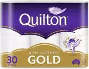 Quilton 4 Ply Toilet Tissue(140 Sheets per Roll,11Cm X 10Cm)30 Count, Pack of 30