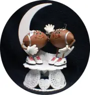 Football Lovers ball Wedding Cake Topper Touch Down #1 sports groom top