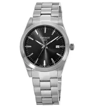 Tissot Gentleman Swiss Made Black Dial Quartz T127.410.11.051.00 100M Mens Watch