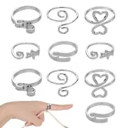 10pcs Crochet Yarn Finger Rings, Adjustable Yarn Guide Ring for Knitting Croc...