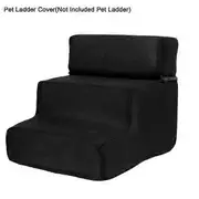 Yousheng Pet Ladder Cover Detachable Comfortable Faux Leather Non-slip Dog Ramp Stairs Case for Puppy black 1