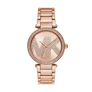 【Michael Kors 官方直營】Parker 女王本色LOGO時尚女錶 玫瑰金色不鏽鋼錶帶 手錶 39MM MK6660