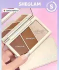 Sheglam Trio Hero Face Palette Bronzer Contour Shimmer Highlighter - GINGERBREAD