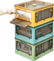 5 Door Stackable Foldable Storage Box w/ Wheels MED 30L Blue, Green and Yellow