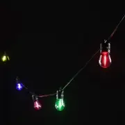 Eglo Outdoor Solar Festoon 10LT LED Kit Fixed String Lights 13m - Black - RGB Multi-Colour