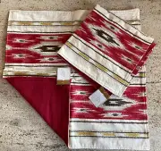 Pottery Barn 24"Ikat Stripe Pillow Cover Embroidered Aztec pattern New