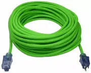 100' 12 Gauge Neon Lime Green Extension Cord w/Lighted End (UL/ETL)