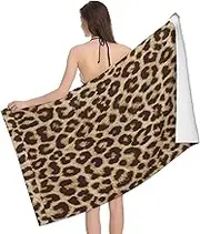 JBYJBX Leopard Pattern Print Beach Towel Quick Dry Sandproof Microfiber Beach Bath Towel for Travel Pool Camping