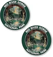 [No Thorns Media] Red River Gorge National Park Kentucky 2 Pack Pinback Buttons 2.25" Fun Pins for Clothes, Backpacks, Hats, and Jackets - Cartoon, Retro, and Punk Style Lapel Badges, Slogans, and Party Pins ID45000,