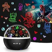 Superhero Night Light for Boys, Spiderman Projector Night Light for Kids, Star Projector Night Light for Room Decor, 360 Degree Rotation, Christmas Birthday Gift Toys for 3-8 Year Old Girls Boys