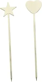 Housoutil 2pcs Zinc Alloy Manicure Stirring Rods Cosmetics Mixing Tool for Nail Polish Portable Manicure Supplies