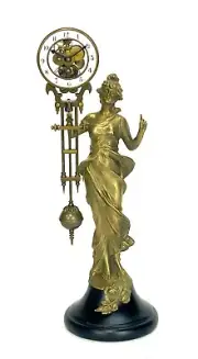 German Style Brass Diana 8 Day Skeleton Movement Swinging Clock - TOP QUALITY