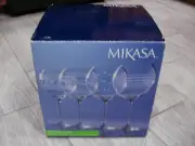 Mikasa Cheers Balloon Goblet Wine Glasses 24 oz Clear Etched Glass - Set of 4