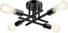 TOBUSA Semi Flush Mount Ceiling Light Fixture Matte Black, Modern Sputnik Clo...