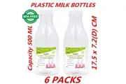 6 x 500ml Plastic Cup Drink Bottle Screw Top Water Juice Milk Mug BPA Free Drinkware