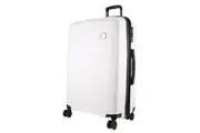 Pierre Cardin Inspired Milleni Checked Luggage Bag Travel Carry On Suitcase 75cm (124L) - White