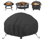 MTSDM 33.5 Inch Fire Pit Cover, Black round Fire Pit Cover, Heavy Duty Waterp...