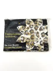 Vtg Tastemaker by Mohawk Double Flat & Fitted Sheet Set JAGUAR / LEOPARD PRINT