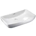 Cefito Bathroom Basin Ceramic Vanity Sink Hand Wash Bowl 60x38cm Elegant Wht New