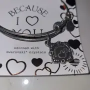 Alex And Ani Because I Love You Grandmother Silver Tone Bangle Bracelet New