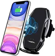 Wireless Car Charger,15W Fast Charging Auto Clamping Car Charger Phone Mount Phone Holder fit for iPhone 16 15 14 13 12 Pro Max 11 XR XS,Samsung Galaxy S24 Ultra S23 S22 S21,S20 (Black)
