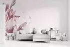 3D Pink Floral Simple Self-adhesive Removeable Wallpaper Wall Mural