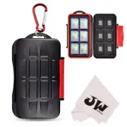 Water-Resistant Anti-shock Memory Card Case Holder for 12 SD+12 Micro SD TF Card