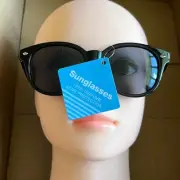 100% UVA UVB Protection Round Sunglasses Black