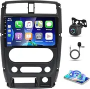 9 Inch Android 14 Car Stereo 2G+32G for Suzuki Jimny SN 2005-2018 Portable 2 Din Car Radio with Wireless Carplay Android Auto HD Touch Screen GPS WiFi FM RDS Bluetooth SWC Backup Camera