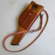 WW2 Broomhandle German Mauser C96 Wood Shoulder Holster Butt Cos Prop Brown