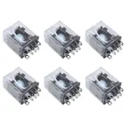 6X JQX-13F LY2 AC 24V Coil 8-Pin DPDT Red LED Electromagnetic Relay V2N34357