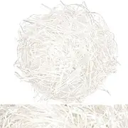 200g Shredded Tissue Paper for Gift Boxes, White Shredded Tissue Paper for Hampers, Hamper Straw Filling Hamper Stuffing, Soft to The Touch, Ideal Hamper Filling and Gift Packaging Filler