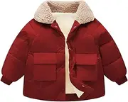 [Dinglong] Baby Toddler Girls Boys Fleece Hoody Jacket Reversible Zip Up Coat with Bear Ears Shape Warm Winter Outwear