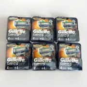 Gillette Fusion5 ProGlide Razor Blade Refill Cartridges Total 6X4=24 Ct. SEALED