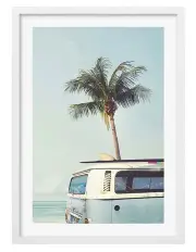 [Profile Australia] Made Beach Palm Kombi 1 Art Print A2 Frame in White