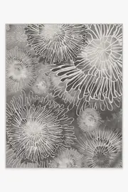 245' x 305' | Machine Washable Runner Rug | Kid & Pet Friendly | Indoor Rug | Chrysanthemum Ash Grey Flatwoven Rug | Ruggable