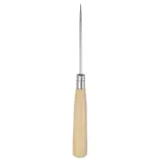 Handwork Sewing Awl Wooden Handle Straight Leather Punch Hole Tool, Log Color