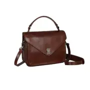 HESHE Leather Shoulder Bag Designer Crossbody Purses for Women Vintage Coffee