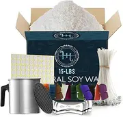 [Hearth & Harbor] DIY Candle Making Kit for Adults and Kids, Candle Making Supplies, 15Lbs. Soy Candle Wax Flakes, Soy Candle Kit Making, Premium Candle Making Set