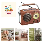Portable AM FM Shortwave Bluetooth Speaker, Vintage Radio with Crystal Clear ...