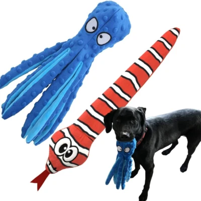 Squeaky Dog Toys for Small, Medium, and Large Pets, Cute Interactive Plush Dog C