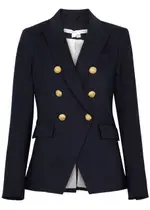 Veronica Beard Miller Dickey Linen-blend Blazer - Navy - 12 (UK 16 / XL) 12 (UK 16 / XL)