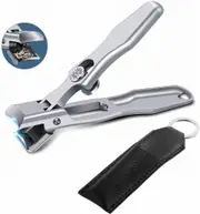 Nail Clippers for Thick Nails with Catcher -Wide Jaw Opening No Splash Stainless Steel Fingernail Clippers with Safety Lock -Men Women Adult Seniors