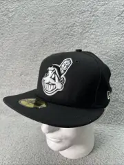 New Era Men's Cap Cleveland Indians Black Limited Edition 7 1/4 57.7 cm Elegant